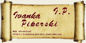 Ivanka Piperski vizit kartica